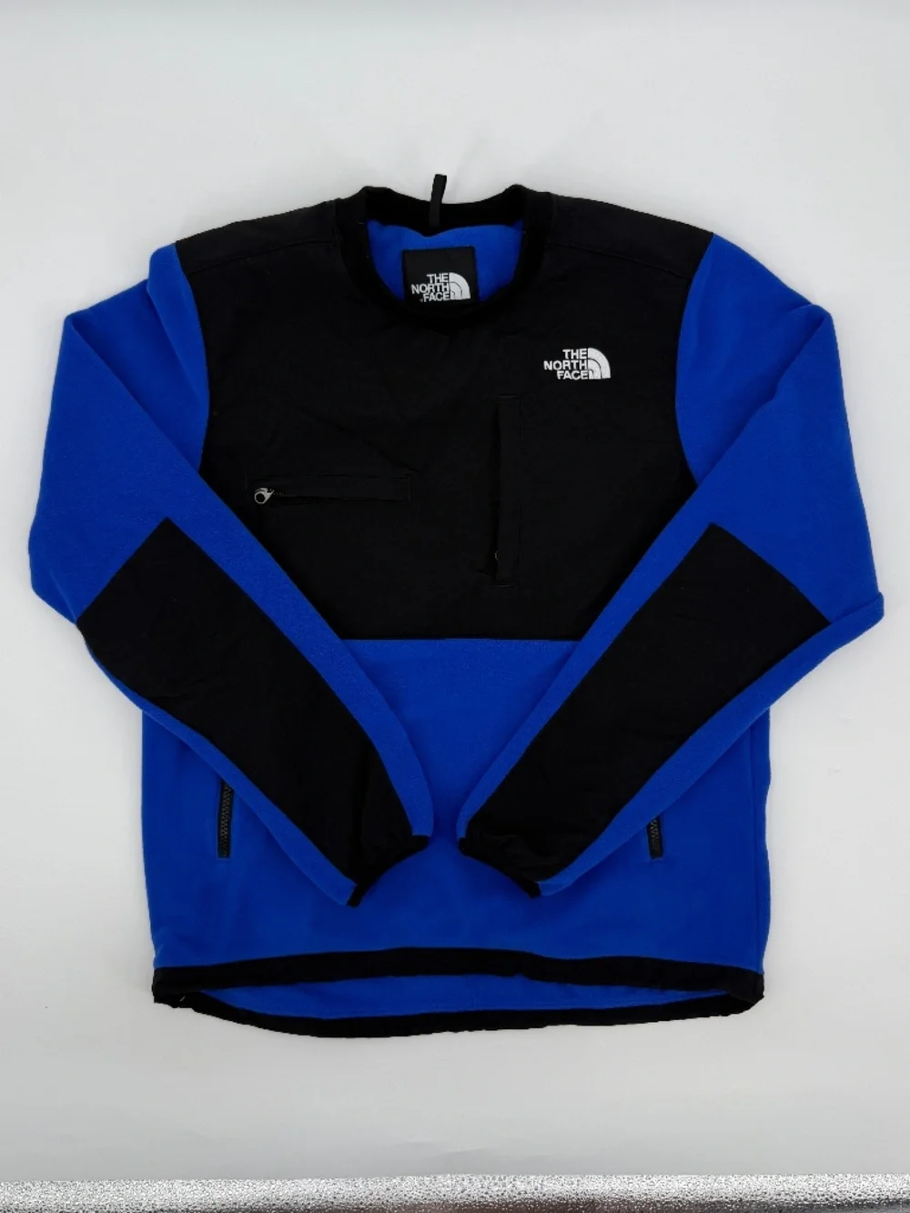 The North Face Denali Crewneck Fleece Pullover Sweatshirt Blue Black Men S